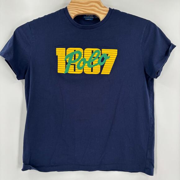 Polo Ralph Lauren Large Navy Blue 1987 Graphic Classic Fit Short Sleeve T-Shirt - Picture 4 of 5